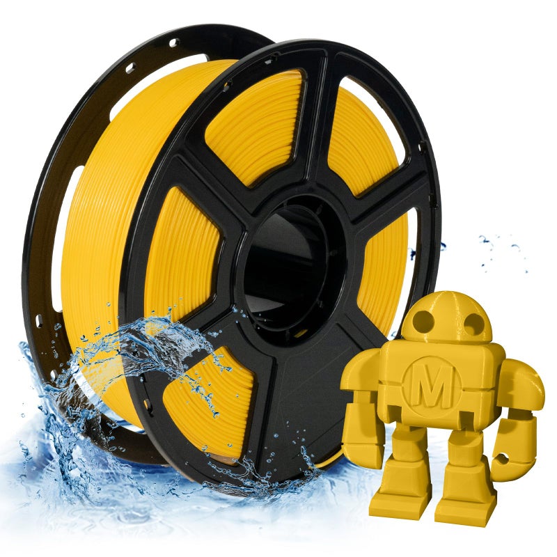 FLASHFORGE فيلم فلاشفورج PETG برو 1.75 مم أصفر، خيط طابعة ثلاثية الأبعاد 1 كجم (2.2 رطل) بكرة، دقة أبعاد +/- 0.02 مم، خيط طباعة ثلاثية الأبعاد لأجزاء ميكانيكية متنوعة، أجزاء مقاومة للماء - Image 1